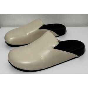 J Crew Pacific Sherpa Lined Cream Pacific Leather Clogs Mules Shoes Size 7